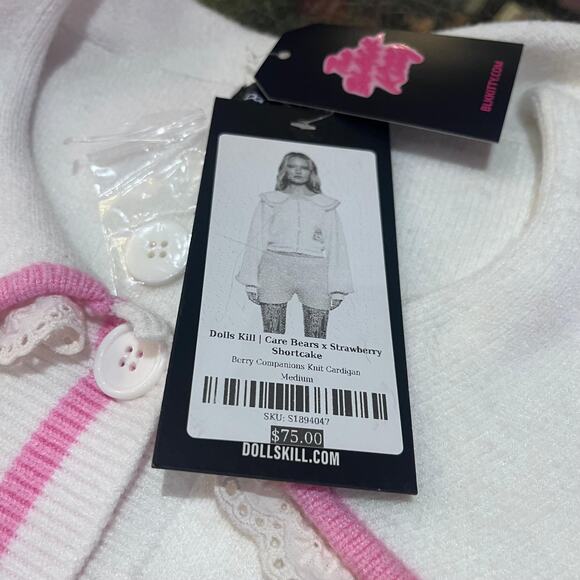 Dolls Kill x Care Bears x Strawberry Shortcake Cardigan M NWT - Picture 13 of 14